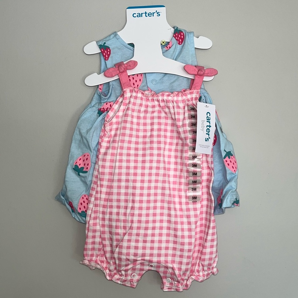 Carters Baby Oeko-Tex 3 Months 3 Piece Set / 2 Outfits Included